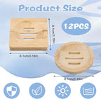 20Pcs Bamboo Soap Dishes 3 Inch Wooden Soap Tray Soaps Holder - Image 2