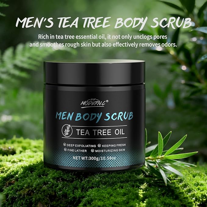 Men Body Scrub with Tea Tree Oil Exfoliating Body Scrub - Image 2