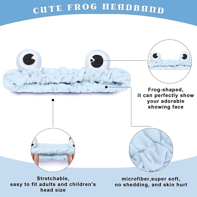 Jowmoy Blue color Frog Eye Elastic Headband - Image 3