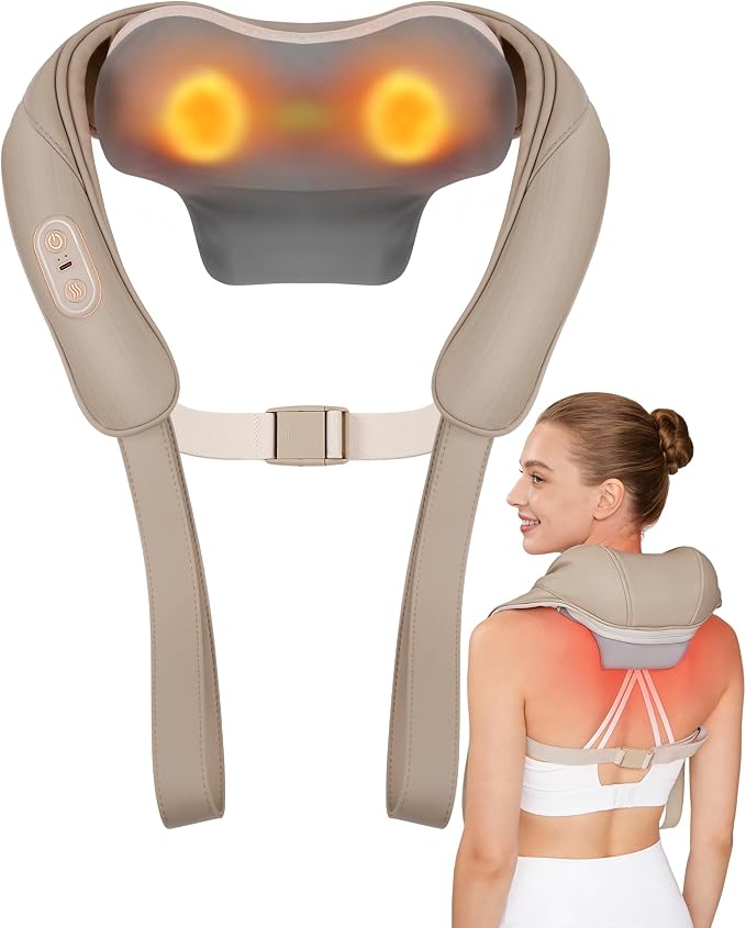 Neck Massager with Heat Cordless: Shiatsu Back Shoulder Massage Tools by Unknown