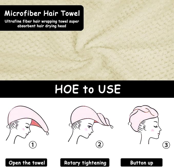 3 Pack Microfiber Hair Towel Wrap - Image 5