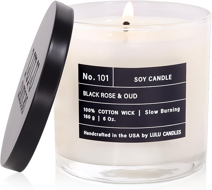 Lulu Candles | Black Rose & Oud | Luxury Scented Soy Jar Candle | Hand Poured by LULUCANDLES