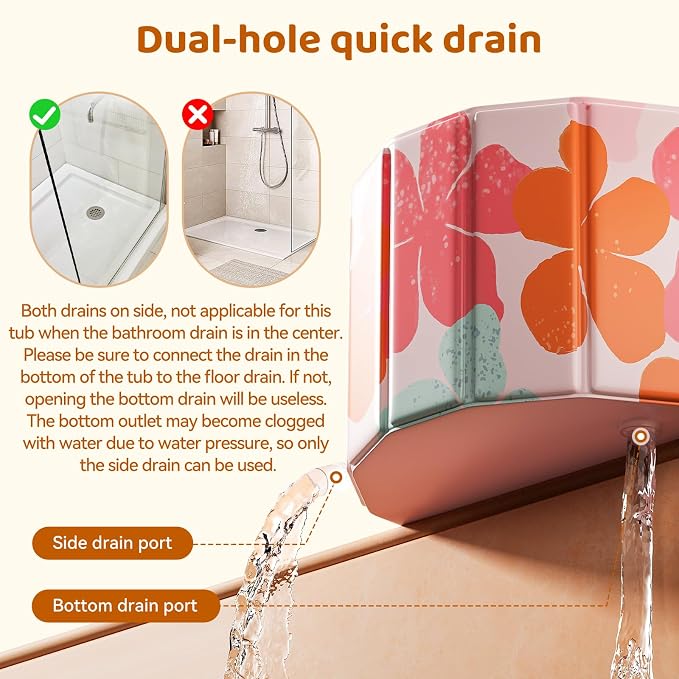 Portable Foldable Bathtub, Freestanding Bathtub No Installation, Bathroom SPA - Image 3