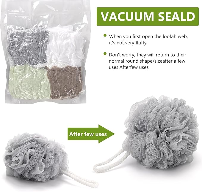 8 Small Mesh Pouf Bath Sponge - Image 4
