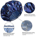 4 PCS Shower Cap for Women, Elastic and Reusable Bath Caps, Double Layers - Image 5