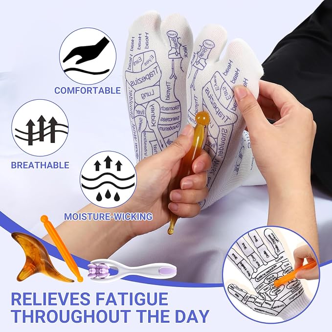 Reflexology Socks，Acupressure Socks，Massage Socks，Finger Massager，Gloves ，Help - Image 7