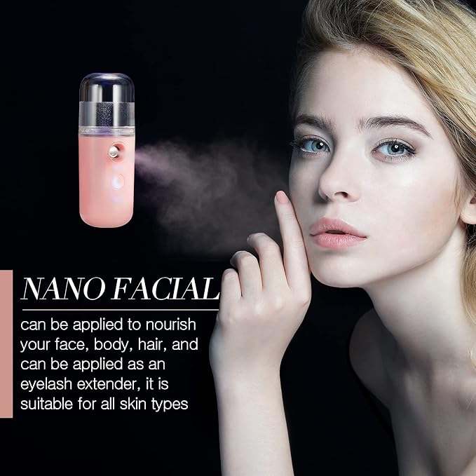 Honoson 2 Pack Nano Facial Mister Spray Bottle Handheld Humidifier Portable - Image 6