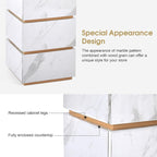 BarberPub Marble Patterned Salon SPA Cabinet, Storage Barber Organizer - Image 7