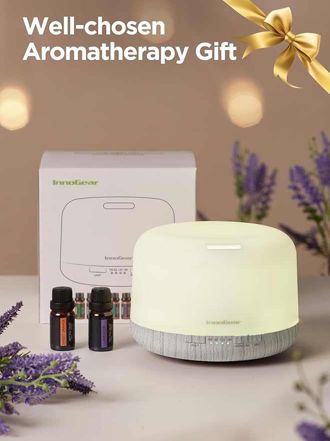 InnoGear Aromatherapy Diffuser & 10 Essential Oils Set, 500ml Essential Oil - Image 2