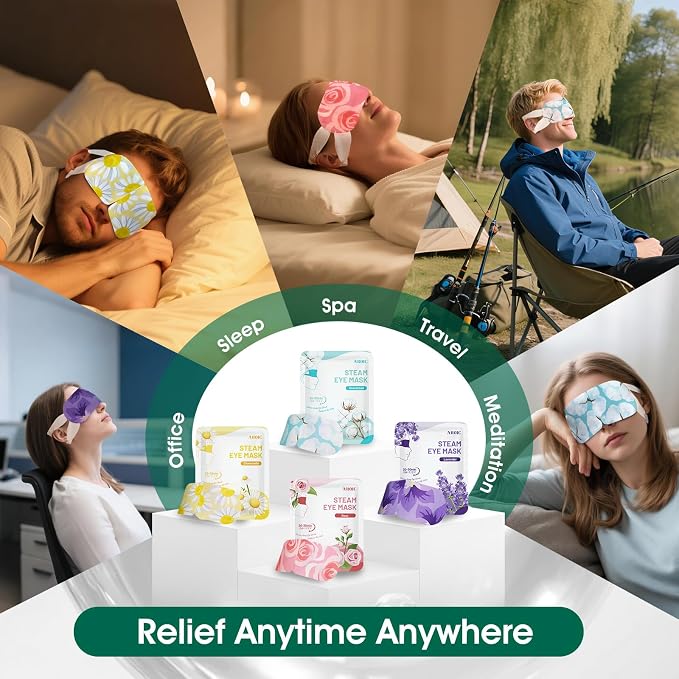 AROIC 120 Pack Steam Eye Masks Disposable, Heated Sleep Eye Mask - Image 8