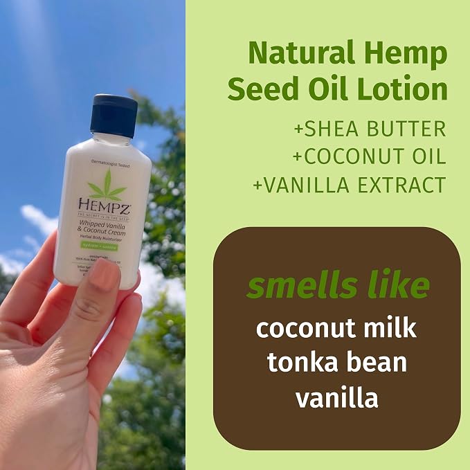 Hempz Mini Whipped Vanilla & Coconut Cream Body & Hand Lotion 2.25 oz. - Image 3