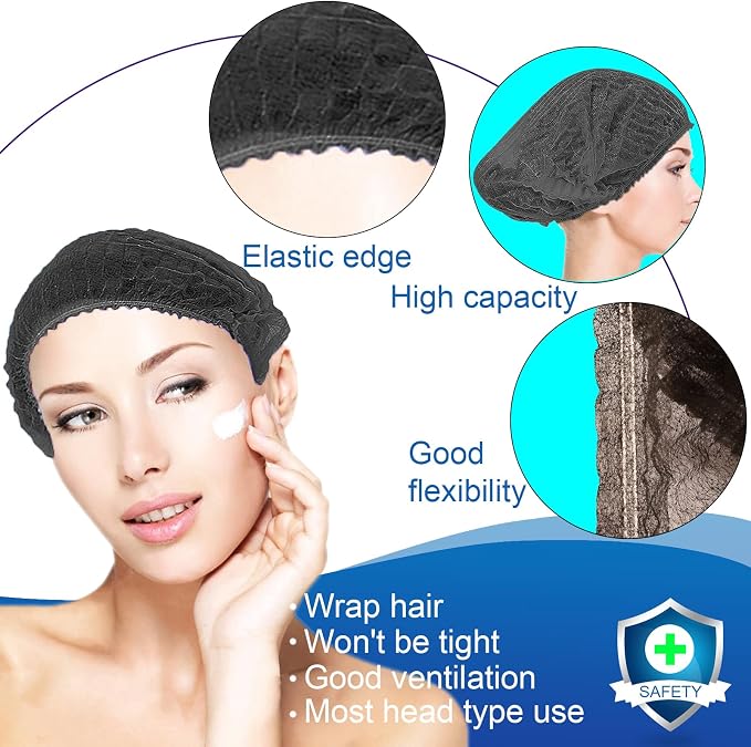 Disposable Bouffant Caps, 21inches Hair Net, Elastic Dust Cap - Image 3