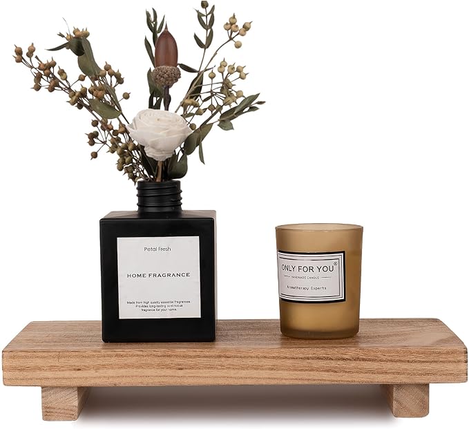 zoocatia Small Wood Tray Pedestal Stand Farmhouse Bathroom Decor Decorative by zoocatia