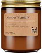 M&SENSE Lemon Vanilla Scented Christmas Candle Gift, Aromatherapy Candle Set by MSENSE