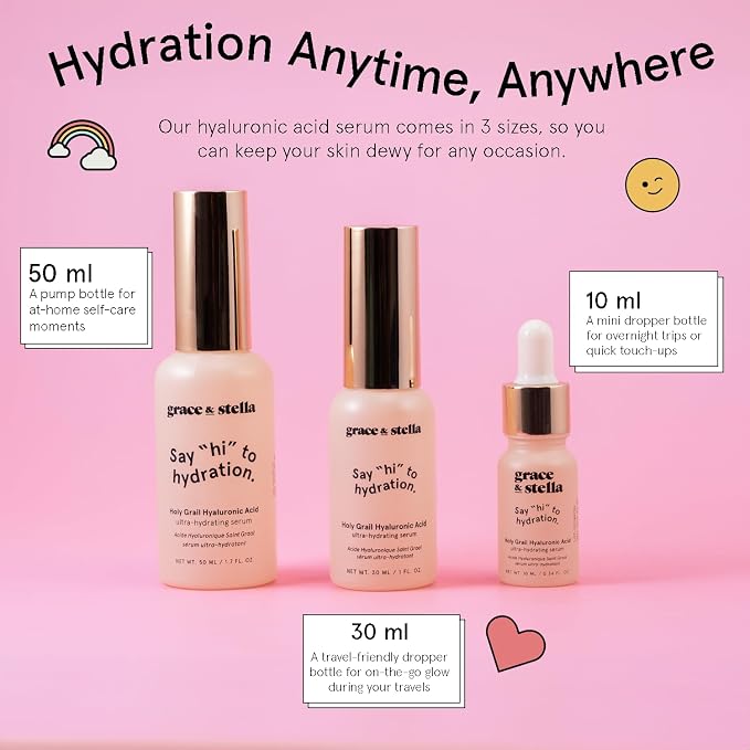 grace & stella Award Winning Hyaluronic Acid Face Serum Removes Fine Lines & - Image 3