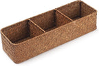 Seagrass Storage Basket 3 Sections Woven Shelf Baskets by DECRAFTS