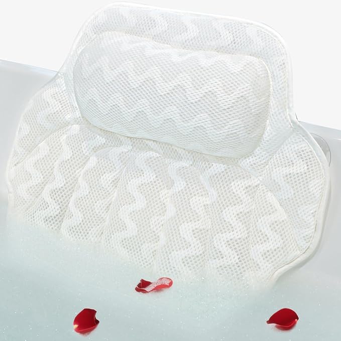 Super Thick Bath Pillow, Soft and Comfortable Bath Pillow, 4D mesh Fabric and 6 by Unknown