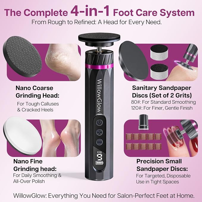 Professional Electric Foot Callus Remover, 9-Speed Cordless Foot File - Image 5
