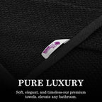 CASA COPENHAGEN EcoPop 6Pcs 100% Cotton Large Designer Towels Gift Set- Black - Image 5