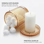 Bathroom Organizers and Storage, 2 Pack Glass Qtip Holder Dispenser, Bathroom - Image 3