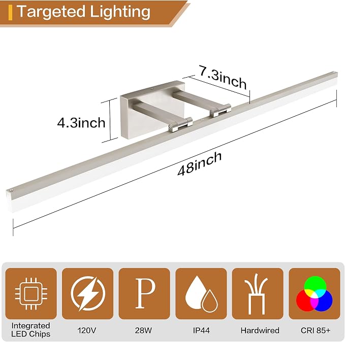 SOLFART Bathroom Light Fixtures: 48 Inch Vanity Light - Image 4