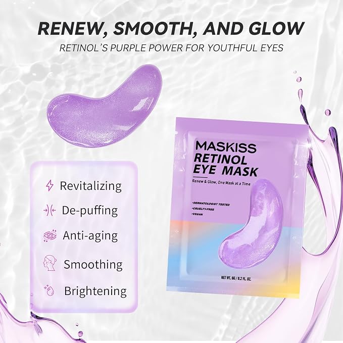 Maskiss Retinol Under Eye Patches, Puffy Eyes & Wrinkles, Firming Collagen Eye - Image 2