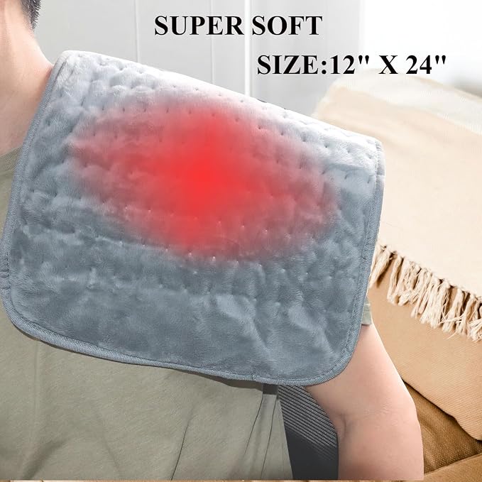 Heating Pad for Back Pain Relief Period Cramp, 6 Heat Settings & 4 Timer Auto - Image 3