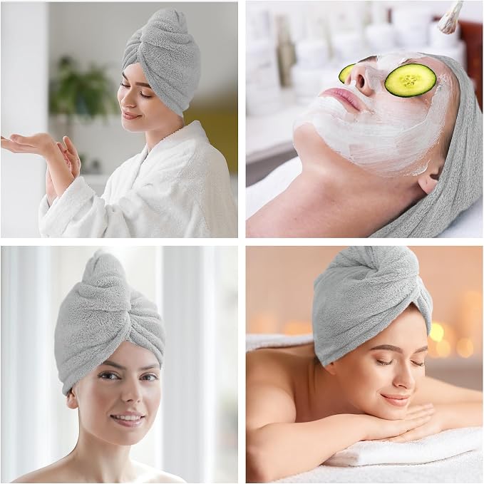 2 Pack Microfiber Hair Towel Wrap - Image 3
