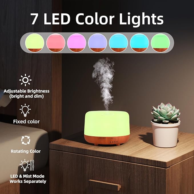 SPLITSKY 300ML Essential Oil Diffuser, Small Room Aromatherapy Diffuser - Image 9