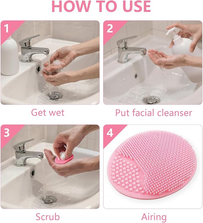 MCIGICM 20PCS Face Scrubber, Silicone Facial Cleansing Brush Face Exfoliator - Image 7