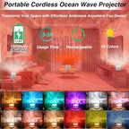 Ocean Wave Projector Light Cordless – Built-in Rechargeable Battery Water - Image 2