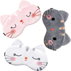 Haysandy 3 Pieces Sleep Mask for Kids Girls Cute Cat Sleeping Eye Cover Soft by Haysandy
