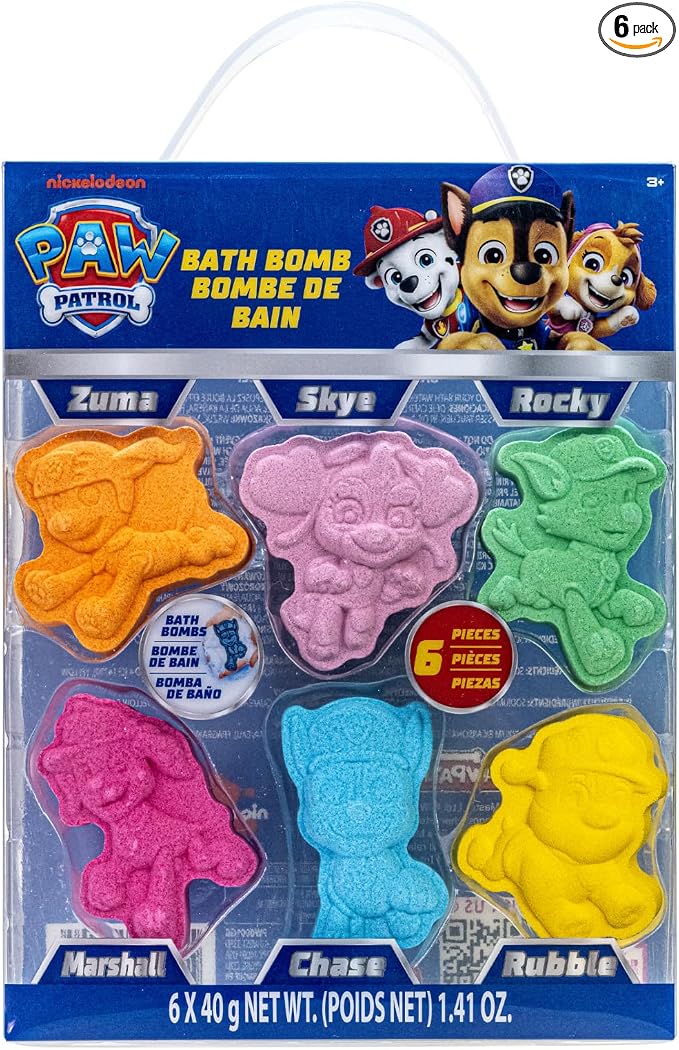 Paw Patrol 6 Pack Cucumber Melon Scented Bath Bombs Character Molded Bath Bombs by TownleyGirl