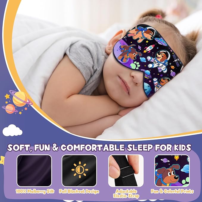 Silk Kids Sleep Mask: 100% Mulberry Silk Eye Mask, Sleeping Masks - Image 4