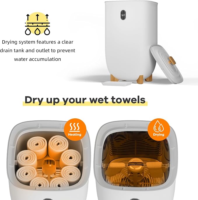 GarveeLife 35L Towel Warmer Bucket, Large Capacity Hot Air Towel Dryer & - Image 4