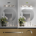 3-Light Bathroom Vanity Light, Brushed Nickel Bathroom Light Fixtures Over - Image 5