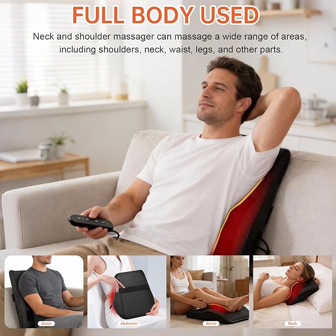 Back Massager with Heat for Pain Deep Tissue 3D Kneading Massage Pillow for - Image 5
