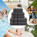 CASA COPENHAGEN Eternal 6 Pieces Towel Set- Pine Grey, 500 GSM 2 Bath Towel 2 - Image 5