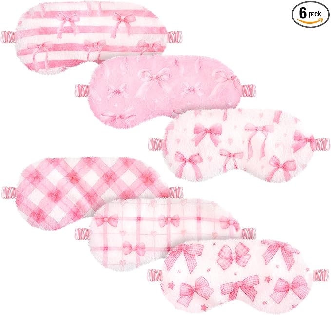 Cuffbow 6 Pack Plush Sleep Mask Set, Cute Plush Eye Masks by Cuffbow
