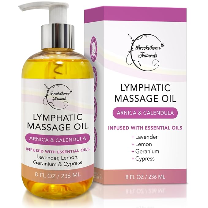 Lymphatic Massage Oil for Massage Therapy & Natural Lymphatic Drainage | by BrookethorneNaturals