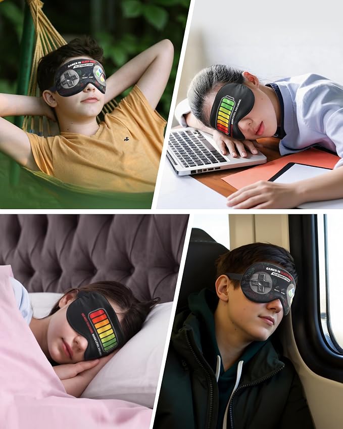BeeVines 2 Pcs 100% Mulberry Silk Sleep Mask, Game Themed Eye Mask - Image 5