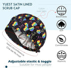 2 Pack Satin Lined Bouffant Scrub Caps - Image 2