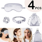 4Pcs Silk Sleep Masks Satin Eye Mask Silky Eyes Cover Blindfold Eyeshade - Image 2