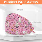 Adjustable Scrub Cap with Buttons & Sweatband, Working Hat with Elastic Tie Back - Image 3