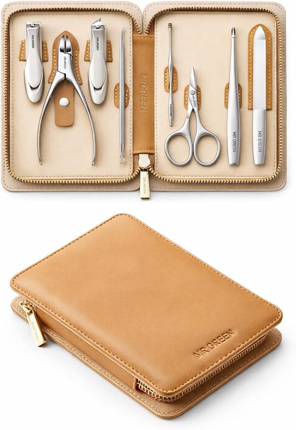 MR.GREEN Manicure Pedicure Kit 8-in-1, Upgraded Anti-Splash Nail Clippers Set by MRGREEN