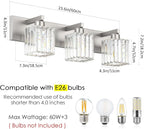 Aipsun Brushed Nickel Vanity Light Bathroom Lighting Fixtures 3 Light Crystal - Image 6