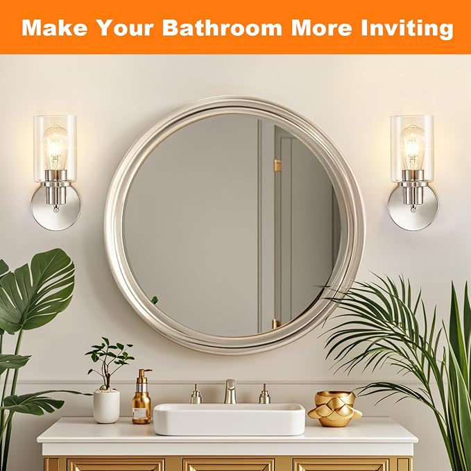 DLLT Wall Sconces Set of Two: Modern Bathroom Vanity Light Fixtures - Image 3