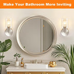 DLLT Wall Sconces Set of Two: Modern Bathroom Vanity Light Fixtures - Image 3