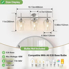 MOKATNG 3-Light Bathroom Light Fixtures, 19.5 in Brushed Nickle Vanity Lights - Image 7