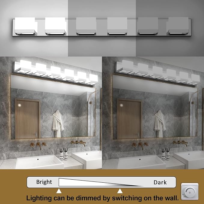 Tipace 6 Lights Dimmable LED Modern Vanity Lights - Image 2